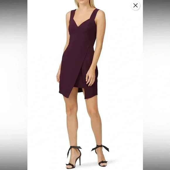 Amanda Uprichard Primrose Cocktail Dress Black Cherry Purple Medium - Picture 3 of 11